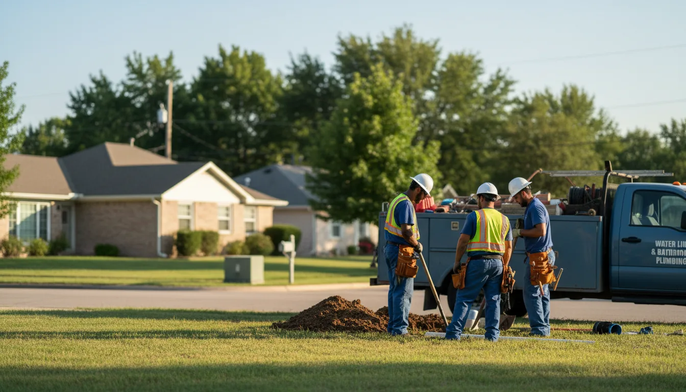 Residential water line and bathroom plumbing service in Jay Em, WY